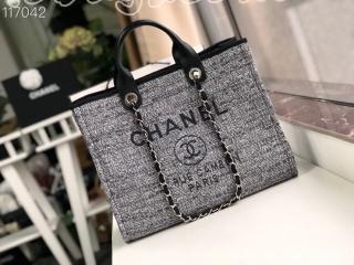 A66941-02 シャネル バッグ スーパーコピー CHANEL ショッピング バッグ ミックス ファイバー & カーフスキン レディース トートバッグ