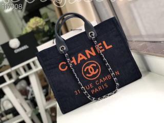 A66941-13 シャネル バッグ スーパーコピー CHANEL ショッピング バッグ ミックス ファイバー & カーフスキン レディース トートバッグ