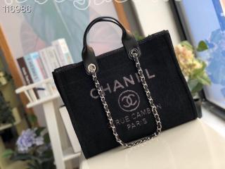 A66941-18 シャネル バッグ コピー CHANEL ショッピング バッグ ミックス ファイバー & カーフスキン レディース トートバッグ