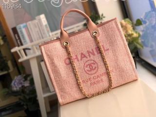 A66941-19 シャネル バッグ スーパーコピー CHANEL ショッピング バッグ ミックス ファイバー & カーフスキン レディース トートバッグ