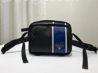 2VH043_2CIL_F0TCC_V_OOO プラダ バッグ コピー PRADA レザー テクニカルファブリック クロスボディバッグ メンズ ショルダーバッグ 2色可選択 ブラック・ブライトブルー