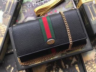 546592-1 グッチ 長財布 スーパーコピー GUCCI オフィディア Ophidia GG チェーンウォレット レディース 二つ折り財布 2色可選択 ブラック