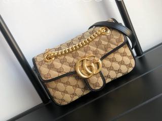 446744 HVKEG 9772 グッチ バッグ スーパーコピー GUCCI GG Marmont〔GGマーモント〕ミニ バッグ レディース ショルダーバッグ 2色可選択 ブラック