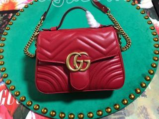 ‎547260 DTDIT 6433 グッチ バッグ コピー GUCCI 〔GGマーモント〕ミニ トップハンドルバッグ レディース ショルダーバッグ 4色可選択 レッド