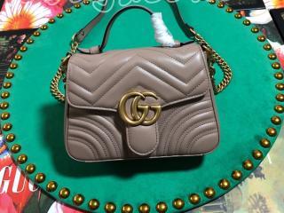 ‎547260 DTDIT 5729 グッチ バッグ スーパーコピー GUCCI 〔GGマーモント〕ミニ トップハンドルバッグ レディース ショルダーバッグ 4色可選択 ダスティピンク