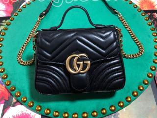 ‎547260 DTDIT 1000 グッチ バッグ コピー GUCCI 〔GGマーモント〕ミニ トップハンドルバッグ レディース ショルダーバッグ 4色可選択 ブラック