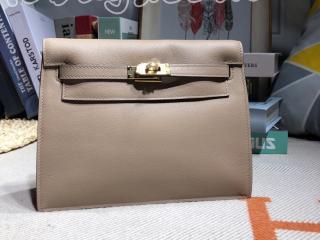 danse04 エルメス バッグ スーパーコピー HERMES Kelly Danse ケリーダンス swift レディース ショルダーバッグ バックパック 风衣灰 ゴールド/シルバー金具 可選