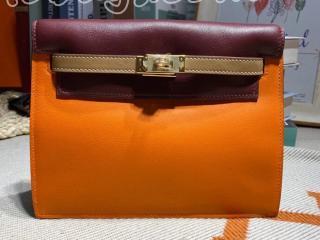 danse15 エルメス バッグ コピー HERMES Kelly Danse ケリーダンス swift レディース ショルダーバッグ バックパック 酒红/杏/橙 ゴールド/シルバー金具 可選