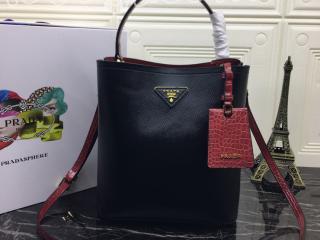 1BA212-2EVL-1-S プラダ バッグ コピー PRADA S級品 Saffiano プラダ パニエ レザーｘクロコダイルレザー ハンドバッグ レディース ショルダーバッグ 3色可選択