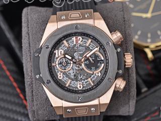 HUBLOT腕時計 BIG BANG時計 ウブロアナログ時計 UNICO 45ｍｍ メンズ用時計　[文字盤]黒色　[ケース]黒色