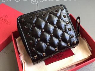 VL0649-1 ヴァレンティノ 財布 コピー VALENTINO N級 ロックスタッズ 羊革 レディース 二つ折り財布