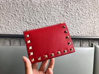 VL0620-2 ヴァレンティノ 財布 スーパーコピー VALENTINO N級 ロックスタッズ スモール ウォレット レディース 二つ折り財布 3色可選択