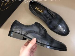 PRADA ドレスシューズ メンズ用　革靴・ビジネスシューズ ブラッシュドレザー レースアップ ダービーシューズ