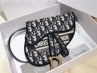 S5632CRIW_M928 ディオール バッグ コピー  DIOR ブルー マルチカラー “SADDLE” ディオール オブリーク ポーチベルト レディース バムバッグ