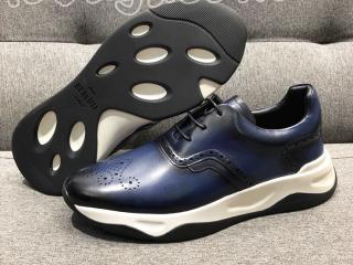 BERLUTIカジュアルシューズ Scrittoフラットシューズ スニーカー　新品 39-44選択可 紺碧