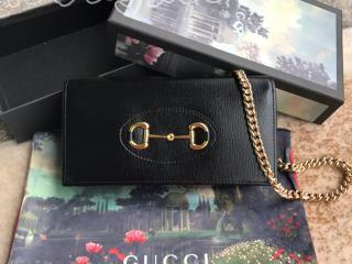 621892 0YK0G 1000 グッチ 長財布 スーパーコピー GUCCI 〔グッチ 1955 ホースビット〕オンライン限定 チェーン付き ウォレット 二つ折り財布 2色可選択 ブラック