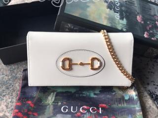 621892 0YK0G 9022 グッチ 長財布 コピー GUCCI 〔グッチ 1955 ホースビット〕オンライン限定 チェーン付き ウォレット 二つ折り財布 2色可選択 ホワイト