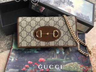 621892 92TCG 8563 グッチ 長財布 スーパーコピー GUCCI 〔グッチ 1955 ホースビット〕オンライン限定 チェーン付き ウォレット 二つ折り財布 2色可選択