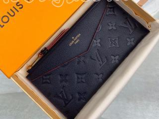 M68713 ルイヴィトン モノグラム・アンプラント 長財布 スーパーコピー 「LOUIS VUITTON」 ポシェット・メラニー BB レディース ラウンドファスナー財布 3色可選択 マリーヌルージュ