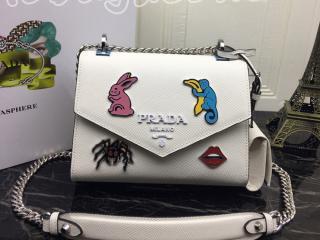 1BD127-VC5M-S-2 プラダ バッグ コピー PRADA S級品 Monochrome モノクローム アップリケ レディース ショルダーバッグ 4色選択可