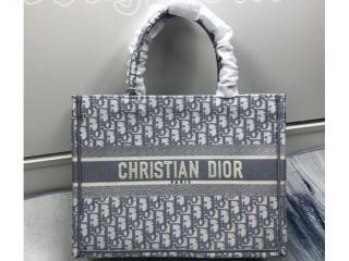 M1296ZRIW_M932 ディオール バッグ コピー “DIOR BOOK TOTE” “ディオール オブリーク”スモールバッグ レディース トートバッグ グレー