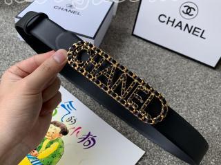 シャネルベルト ゴールドロゴ レザーベルト CHANEL エレ女マスト 幅3cm