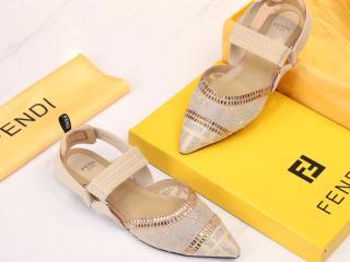 フェンディ【FENDI】コリブリ FF メッシュ レザー サボ レディースシューズ