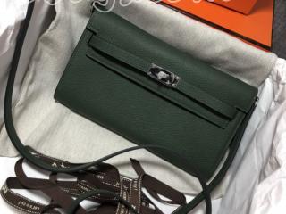 HERMES★激レア 定番ケリーバッグ KellyエルメスバッグWoc-Kellyヴォーエプソン Epsom肩ひも取り外し可能 シルバー金具