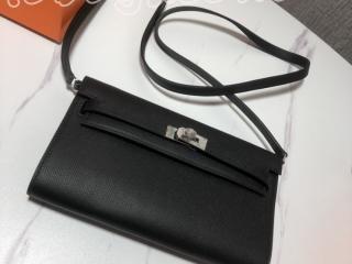 HERMES KellyエルメスバッグWoc-Kellyヴォーエプソン ★激レア 定番ケリーバッグ Epsom肩ひも取り外し可能 シルバー金具