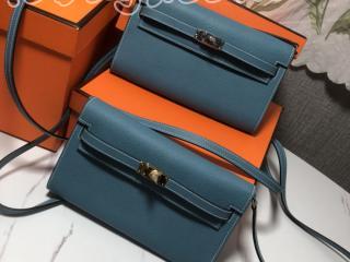 HERMES★激レア 定番ケリーバッグ KellyエルメスバッグWoc-Kellyヴォーエプソン Epsom肩ひも取り外し可能 シルバー金具