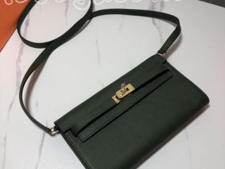 HERMES★激レア 定番ケリーバッグ KellyエルメスバッグWoc-Kellyヴォーエプソン Epsom肩ひも取り外し可能 ゴールド金具