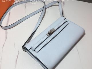 HERMES★激レア 定番ケリーバッグ KellyエルメスバッグWoc-Kellyヴォーエプソン Epsom肩ひも取り外し可能 シルバー金具