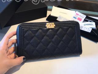 A80288-7 ボーイ シャネル 長財布 コピー BOY CHANEL Zip Wallet グレインド ラムスキン レディース ラウンドファスナー財布 9色可選択