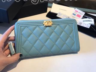 A80288-9 ボーイ シャネル 長財布 コピー BOY CHANEL Zip Wallet グレインド ラムスキン レディース ラウンドファスナー財布 9色可選択