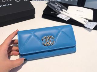 AP0953-4 シャネル 財布 コピー 20新作 CHANEL 19 フラップ ウォレット シャイニー ゴートスキン レディース 二つ折り財布 7色可選択