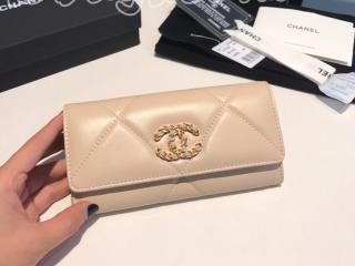 AP0953-5 シャネル 財布 スーパーコピー 20新作 CHANEL 19 フラップ ウォレット シャイニー ゴートスキン レディース 二つ折り財布 7色可選択