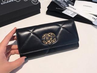 AP0953-6 シャネル 財布 コピー 20新作 CHANEL 19 フラップ ウォレット シャイニー ゴートスキン レディース 二つ折り財布 7色可選択