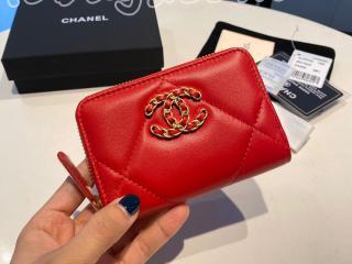 AP0949-3 シャネル 財布 コピー CHANEL 19 ジップ コインパース ラムスキン レディース ラウンドファスナー財布 7色可選択