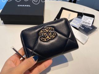 AP0949-6 シャネル 財布 スーパーコピー CHANEL 19 ジップ コインパース ラムスキン レディース ラウンドファスナー財布 7色可選択