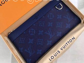 M30278 ルイヴィトン タイガ 長財布 スーパーコピー 「LOUIS VUITTON」 ポシェット・ディスカバリー PM モノグラム メンズ ラウンドファスナー財布 4色可選択 コバルト