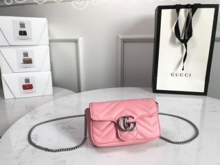 476433 DTDCP 5815 グッチ バッグ コピー GUCCI 20新作 〔GGマーモント〕キルティングレザー スーパーミニバッグ 3色可選択 パステルピンク