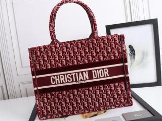 M1296ZWVF_M974 ディオール バッグ コピー DIOR BOOK TOTE オブリーク エンブロイダリー ベルベット スモールトートバッグ