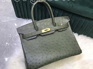 ostrichbk04 エルメス バッグ スーパーコピー Hermes バーキン25/30/35 パシュマン オーストリッチ ダチョウ革 シルバー/ゴールド金具 6色可選択