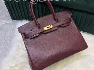 ostrichbk06 エルメス バッグ スーパーコピー Hermes バーキン25/30/35 パシュマン オーストリッチ ダチョウ革 シルバー/ゴールド金具 6色可選択