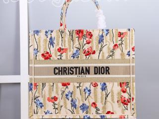 M1286ZRTN_M918 ディオール バッグ コピー 21新作 DIOR BOOK TOTE ベージュ ハイビスカス 刺繍 キャンバス レディース ラージ トートバッグ