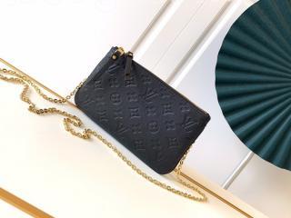 M68568 ルイヴィトン モノグラム・アンプラント バッグ コピー 「LOUIS VUITTON」 ポシェット･ドゥーブル ジップ レディース ショルダーバッグ 4色可選択 ノワール