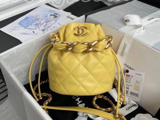 AS2390 B05101 yellow シャネル バッグ スーパーコピー CHANEL 21新作 シャイニー ラムスキン ハンドバッグ レディース ショルダーバッグ 3色可選択