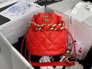 AS2390 B05101 red シャネル バッグ スーパーコピー CHANEL 21新作 シャイニー ラムスキン ハンドバッグ レディース ショルダーバッグ 3色可選択