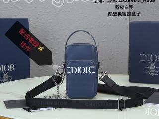 2ESCA326VLM_H36B ディオール バッグ コピー 21新作 Dior ポーチ スムースカーフスキン メンズ ショルダーバッグ ネイビーブルー