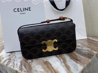 194142CUZ.04LU セリーヌ バッグ スーパーコピー CELINE 21新作 TRIOMPHE トリオンフ ショルダーバッグ / トリオンフキャンバス & カーフスキン タン ショルダーバッグ